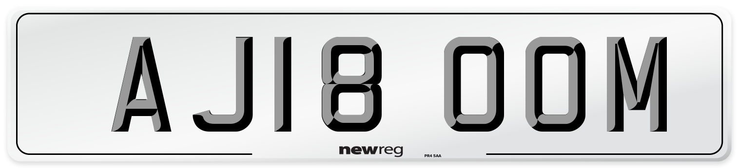 AJ18 OOM Number Plate from New Reg